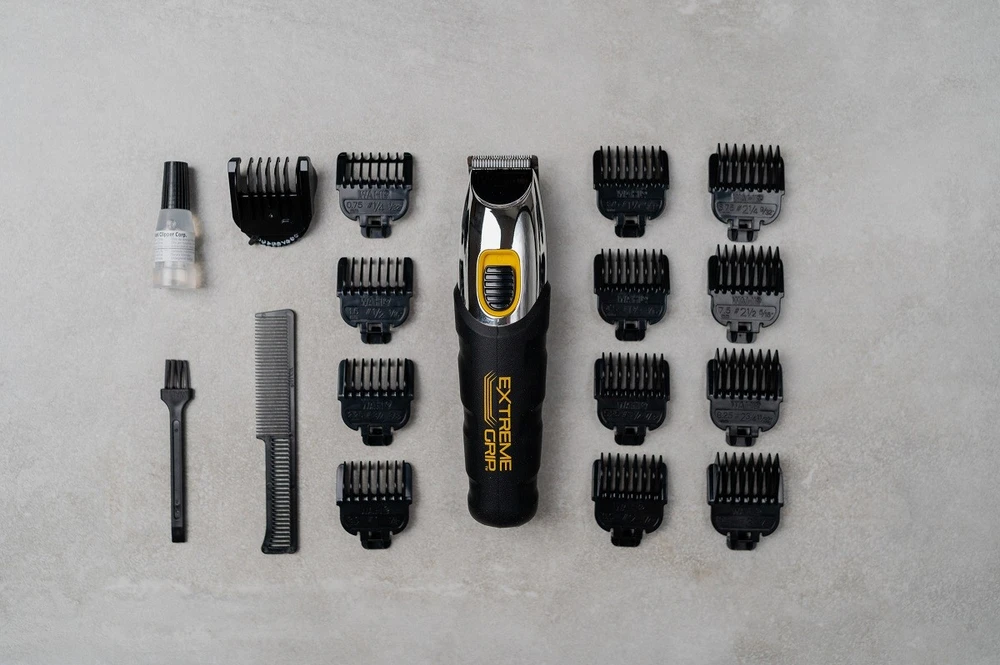 Barzdaskutė Barzdos kirpimo mašinėlė - WAHL Extreme Grip, 12 Ilgio Nustatymai, Juoda