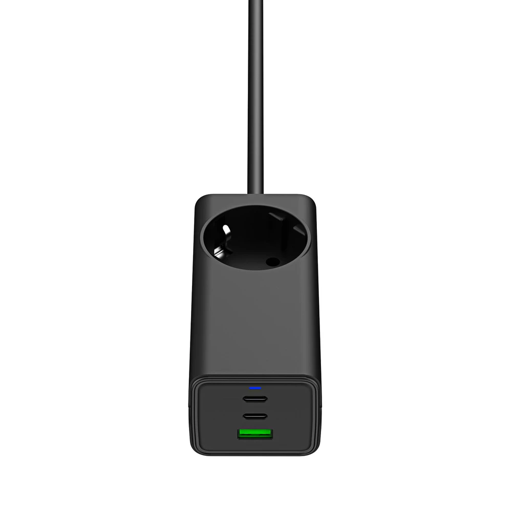 USB A 2x USB C maitinimo šaltinis - su kintamosios srovės lizdu - 5V-20V / 1.5A-4.5A - Akyga AK-CH-21