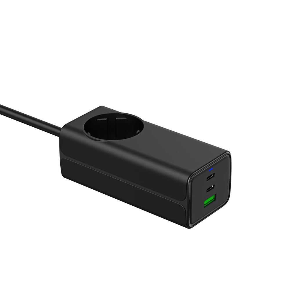 USB A 2x USB C maitinimo šaltinis - su kintamosios srovės lizdu - 5V-20V / 1.5A-4.5A - Akyga AK-CH-21