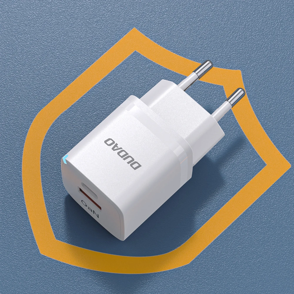 Dudao Įkroviklis jungiama į tinklą GaN 33W PPS USB-C USB-A balta