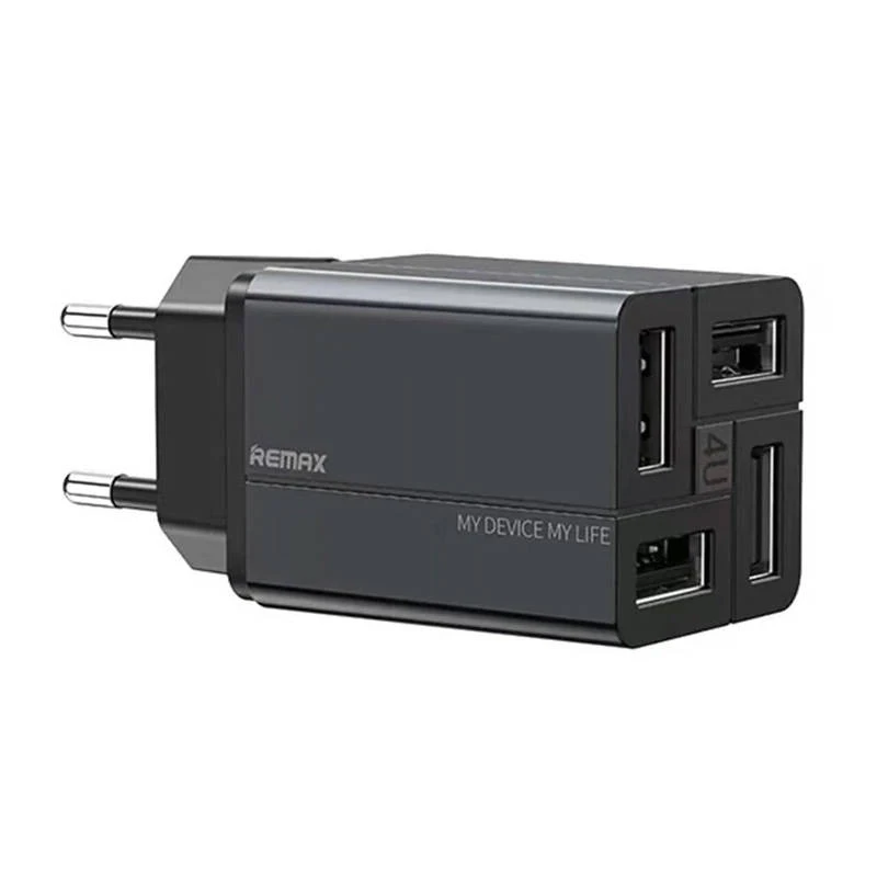 Sieninis įkroviklis Remax, RP-U43, 4x USB, 3.4A (juodas)