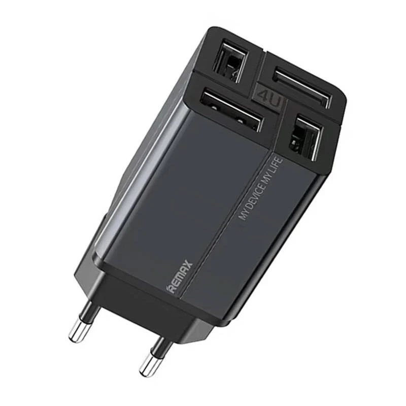 Sieninis įkroviklis Remax, RP-U43, 4x USB, 3.4A (juodas)