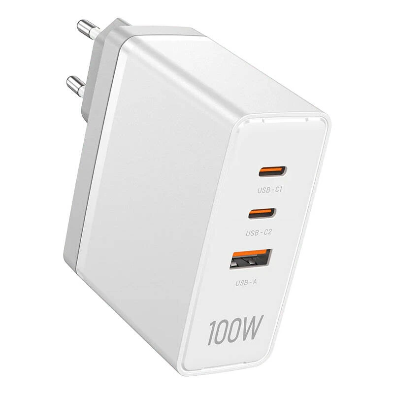 Vention Sieninis įkroviklis, ventiliacija, FEGW0-EU, 2xUSB-C, USB-A, 100W/100W/30W, GaN (balta)