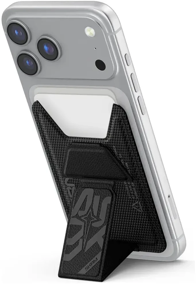 Dėklas Wallet Skinarma Kado Phantom Magnetic Cardholder Grip Stand juodos spalvos