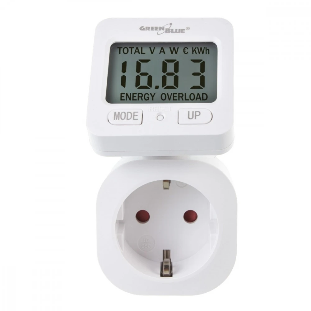 GreenBlue energijos skaitiklis, vatmetras, 16A, maks. 3680W, papildoma atmintis, GB615 E