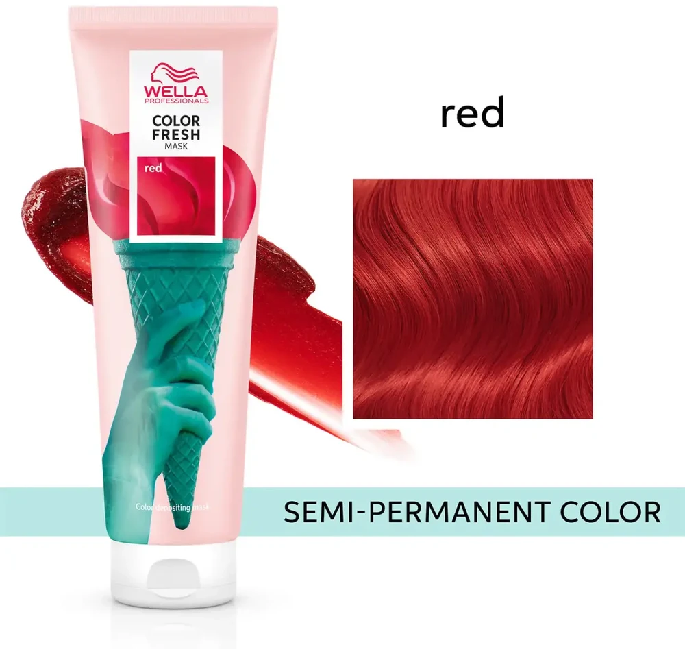 Kaukė suteikianti atspalvį plaukams Wella Color Fresh Mask 150 ml - Raudona