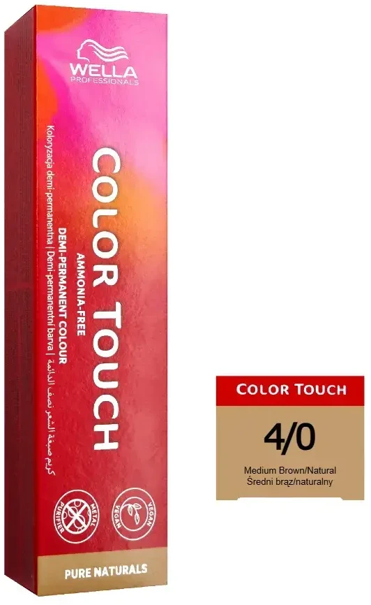 Pusiau permanentinis atspalvis Wella Color Touch Plus Nº 4/0 60 ml