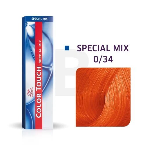 Wella Color Touch 0/34 plaukų dažai su atspalvio pavyzdžiu