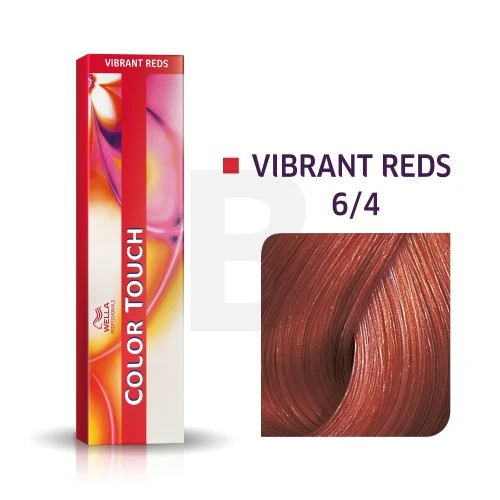 Wella Color Touch 6/4 dažų pakuotė ir sruogos pavyzdys