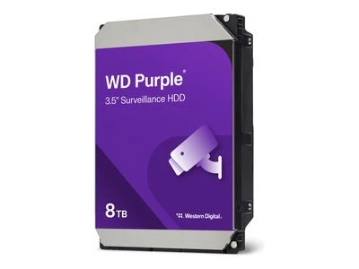 Kietasis diskas Western Digital HDD Video Surveillance WD Violetinė 8TB CMR, 3.5'', 256MB, 5640 RPM, SATA, TBW: 180