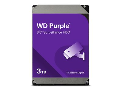 Western Digital HDD Video Surveillance WD Violetinė 3TB CMR, 3.5'', 256MB, SATA 6Gbps, TBW: 180
