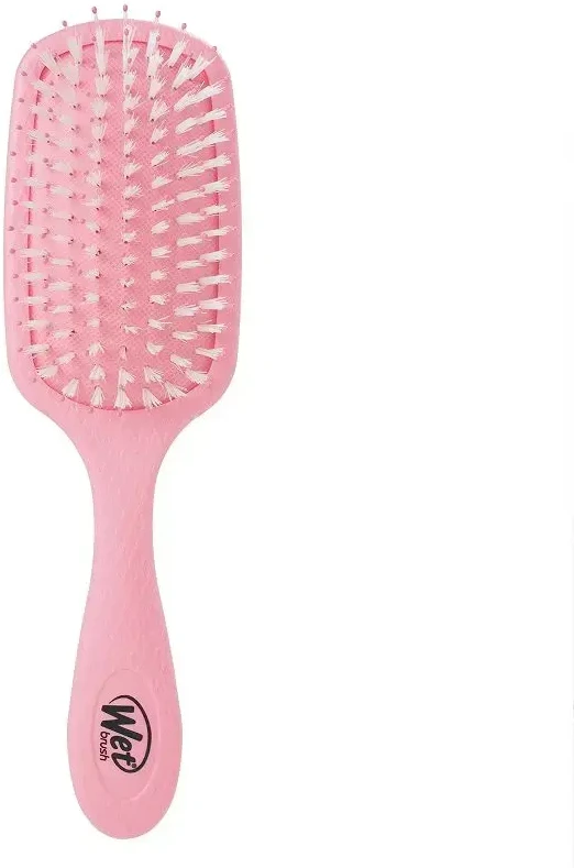 WET BRUSH WETBRUSH GO Žalias™ TREATMENT & SHINE plaukų šepetys su sintetiniais šereliais ir natūraliais aliejais, rožinis