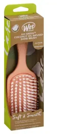WET BRUSH WETBRUSH GO Žalias™ TREATMENT & SHINE plaukų šepetys su šerno šereliais ir natūraliais aliejais, oranžinis