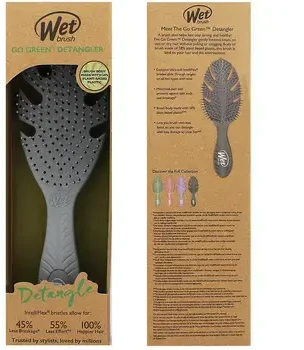 Wet Brush Wet Go Žalias Detangler Rožinė plaukų šepetys