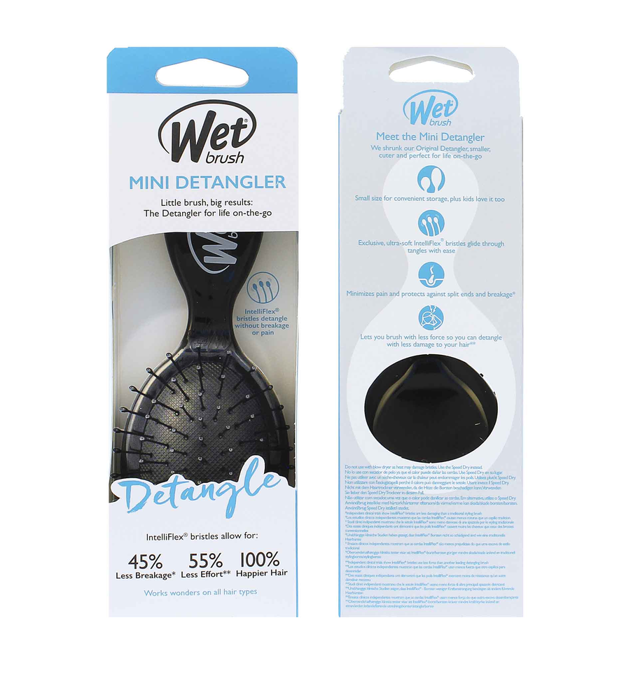 Wet Brush Wet Wet Mini Detangler - Juodas