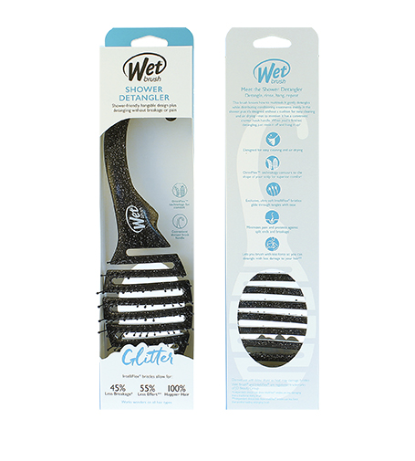 Wet Brush Wet Wet Shower Detangler - Glitter Juodas