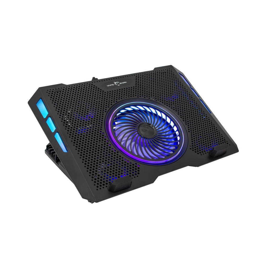 White Shark Baltas Shark Baltas Shark COOLING PAD, AURORA / 5 Fans RGB, Juodas (GCP-13)