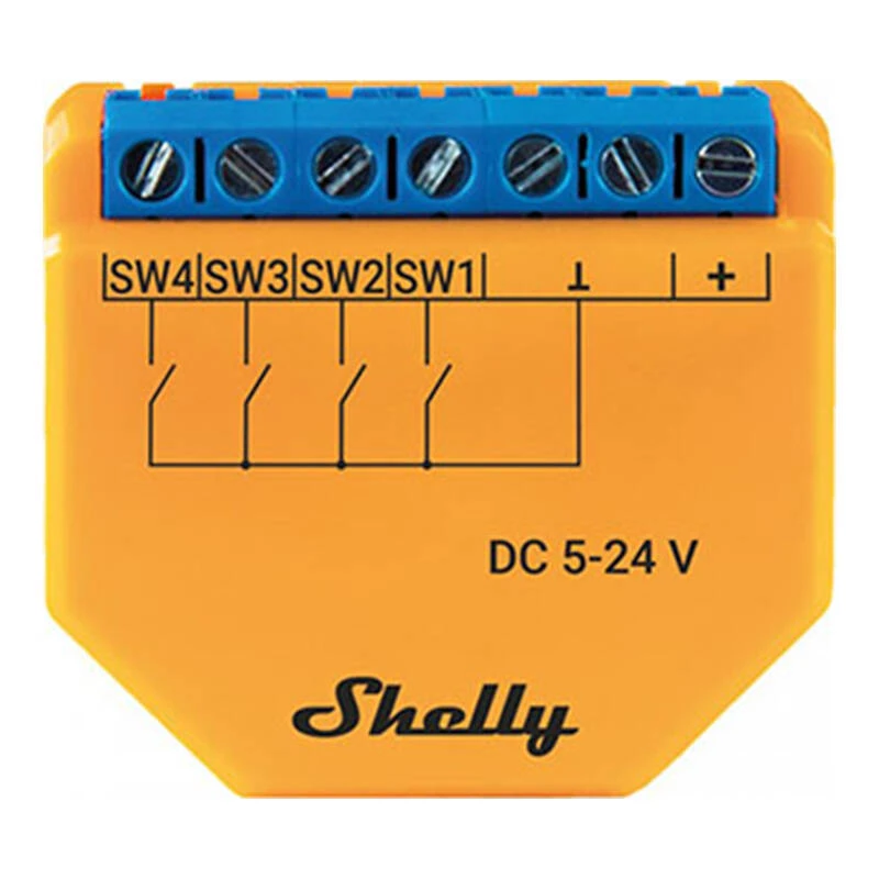Shelly Plus i4 DC 4 skaitmeninių įėjimų Wifi valdiklis
