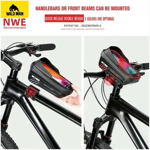 WILDMAN ME2 Dviračio krepšys/Mount Frame Bag juodos spalvos