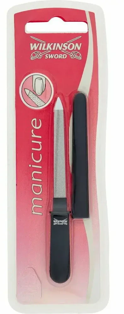 Wilkinson Sword Chromu dengta nerūdijančio plieno dildė su dėklu (Manicure Pocket Sapphire Nail File)