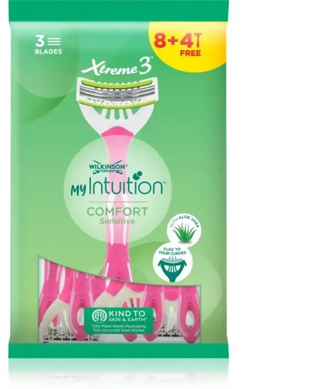 Wilkinson Sword Vienkartinis skustuvas moterims My Intuition Comfort Sensitiv e 8 + 4 vnt