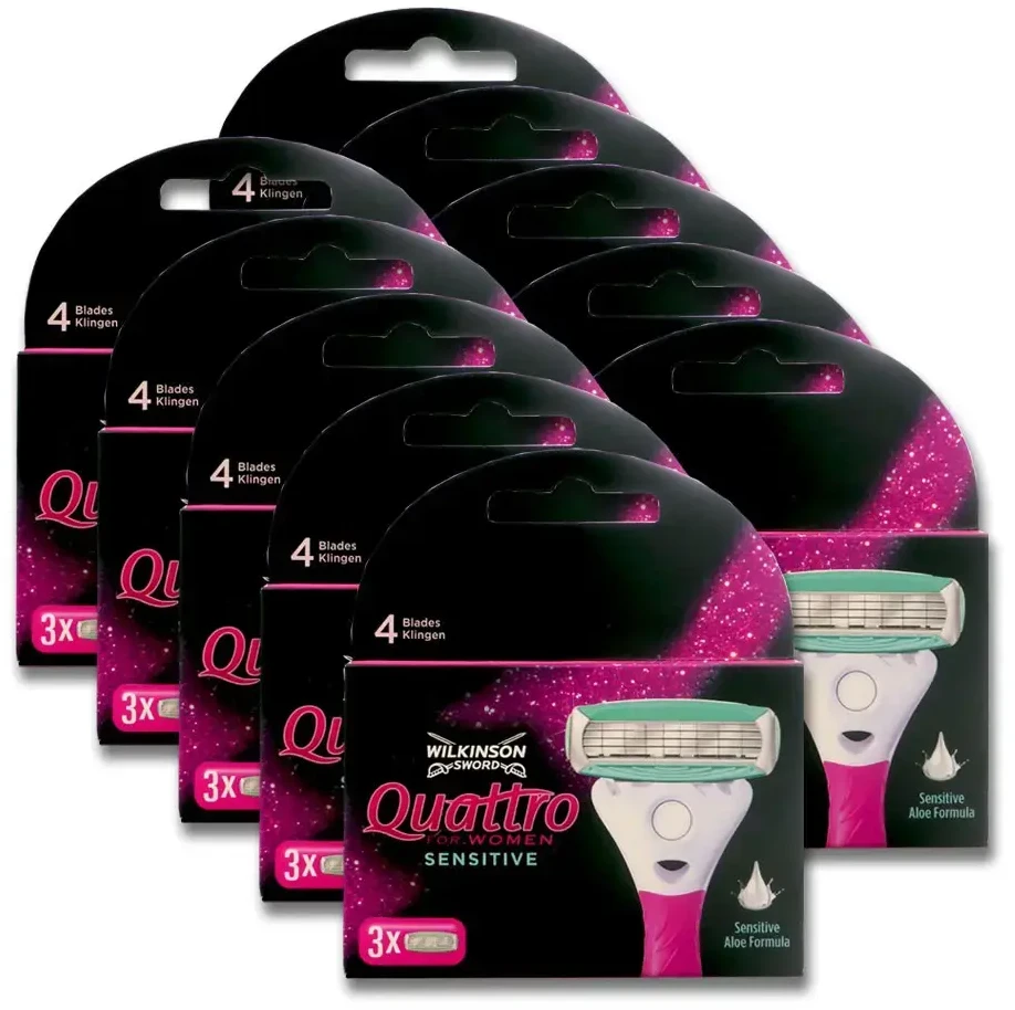 Wilkinson Sword Quattro For Women Sensitive keičiami peiliukai moteriai, 1 peiliukas