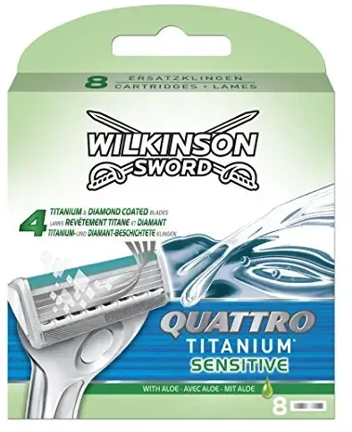 Wilkinson Sword Quattro Essential 4 Keičiami peiliukai vyrams, 1 pakuotė