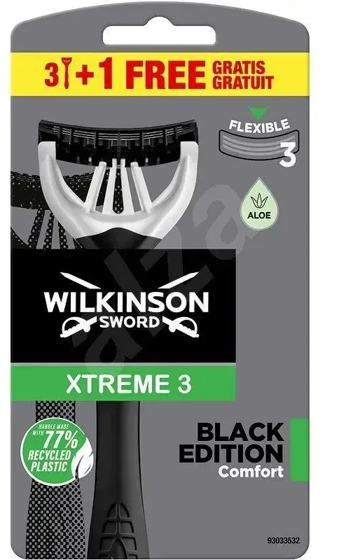 Wilkinson Sword Vienkartinis skustuvas vyrams Xtreme 3 Juodas Edition Comfort 3+1 vnt.