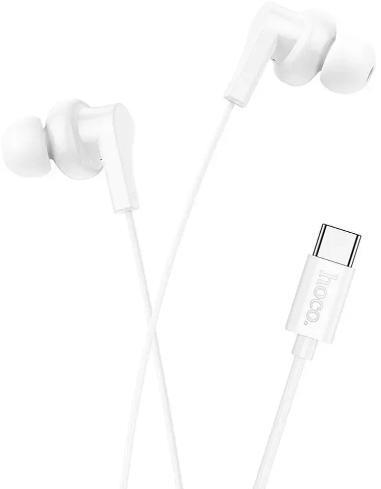 Wire ausinės USB C Hoco M114 baltas