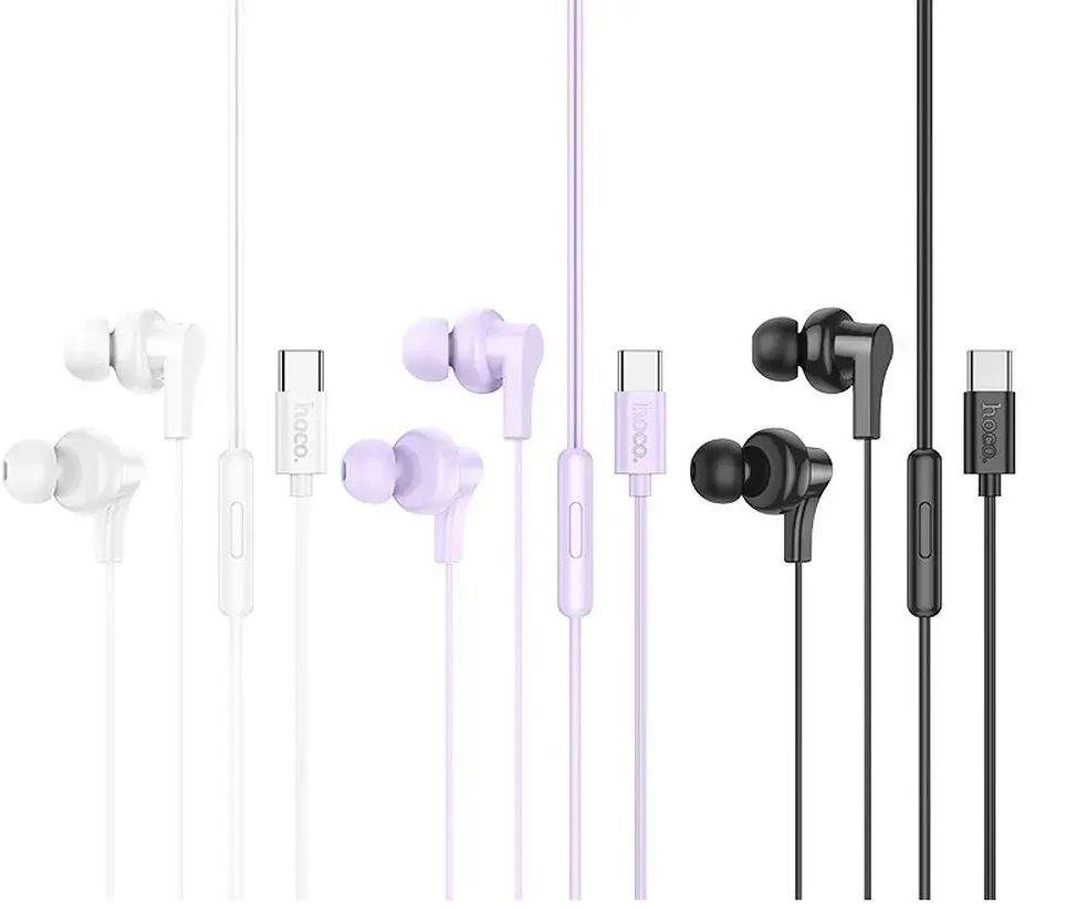 Wire ausinės USB C Hoco M114 baltas