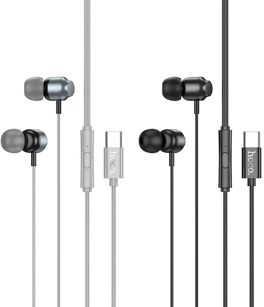 Wire ausinės USB C Hoco M122 juodas