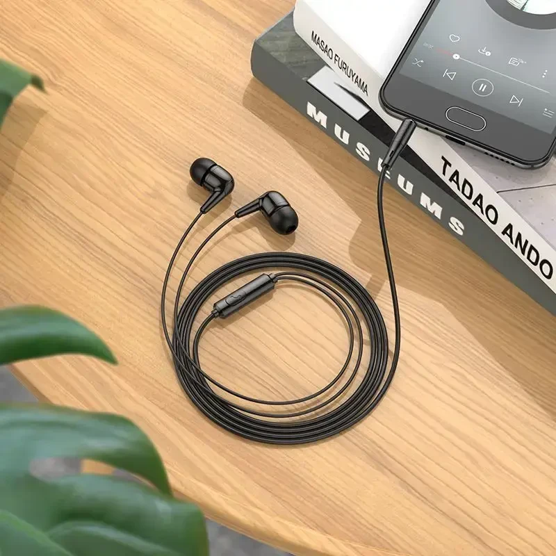 Wire ausinės USB C Hoco M97 juodas