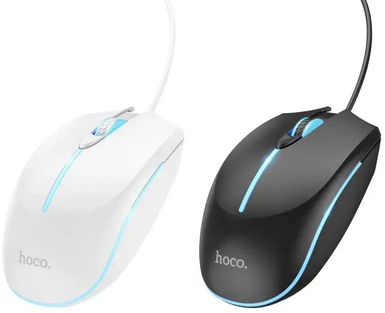Wire pelė žaidimams Hoco USB A 2400 dpi GM37 baltas