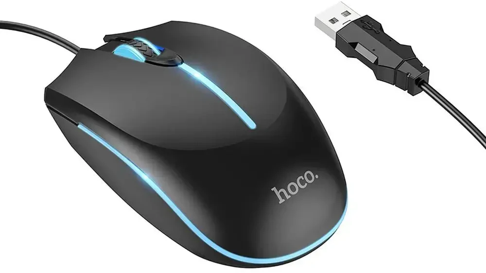 Wire pelė žaidimams Hoco USB A 2400 dpi GM37 juodas