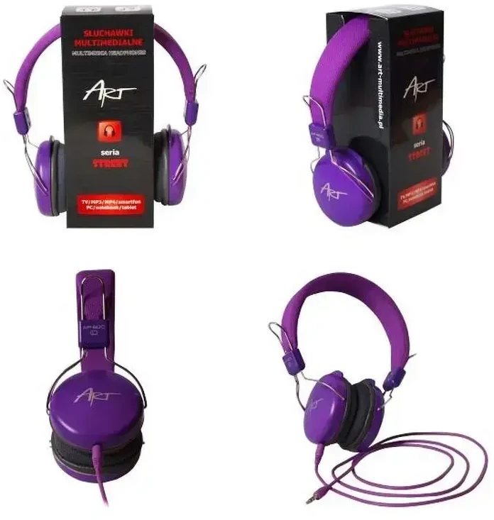 Wire ausinės Jack 3,5 mm Art AP-60C violet