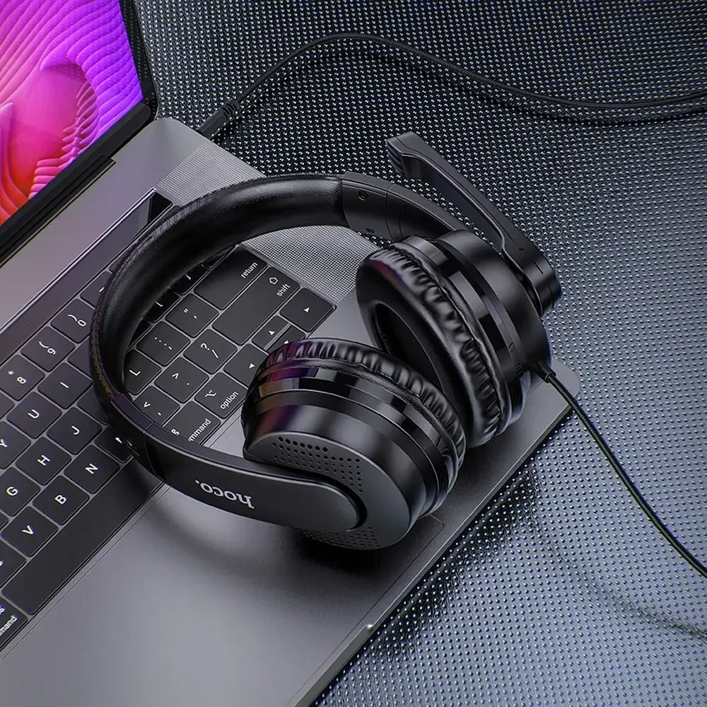 Laisvų rankų įranga Hoco W103 Gaming su mikrofonu juoda (1.2m laidas)