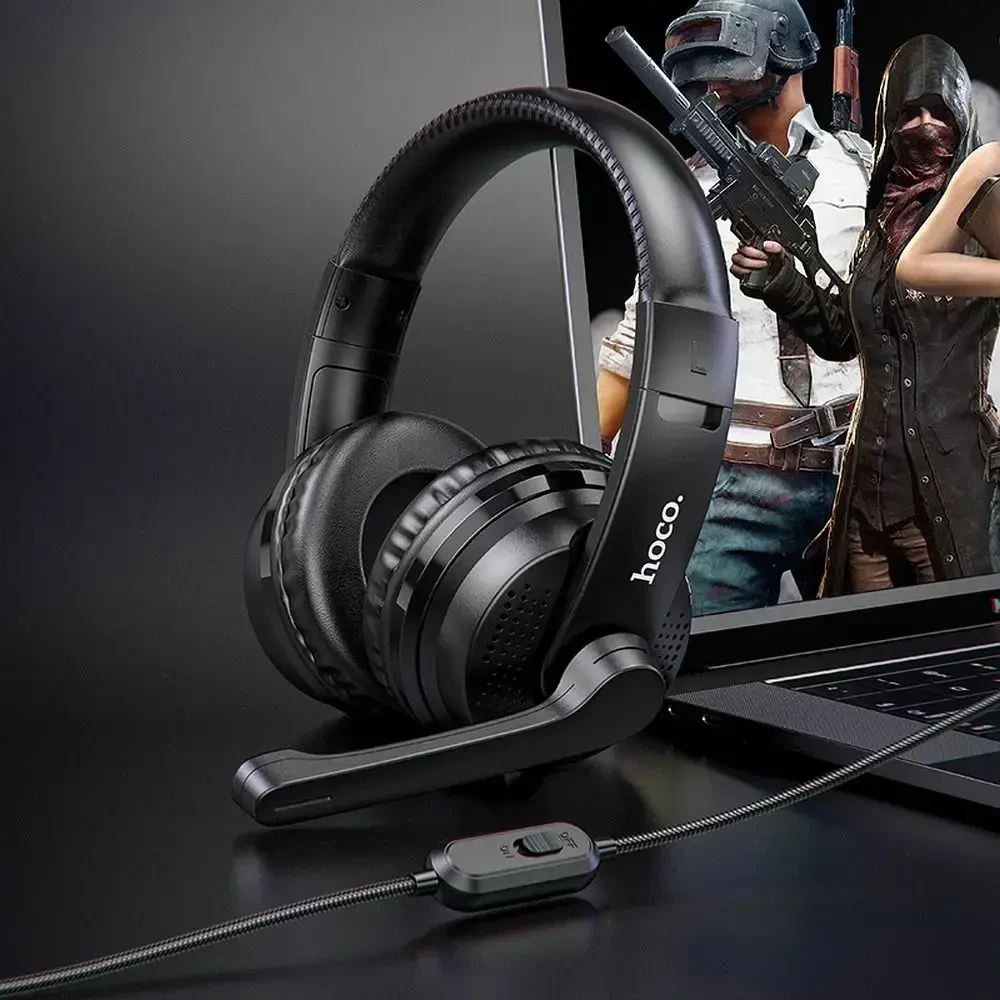 Laisvų rankų įranga Hoco W103 Gaming su mikrofonu juoda (1.2m laidas)