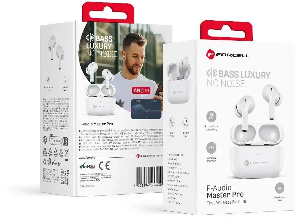 Belaidės ausinės Forcell F-Audio Master Pro TWS baltas