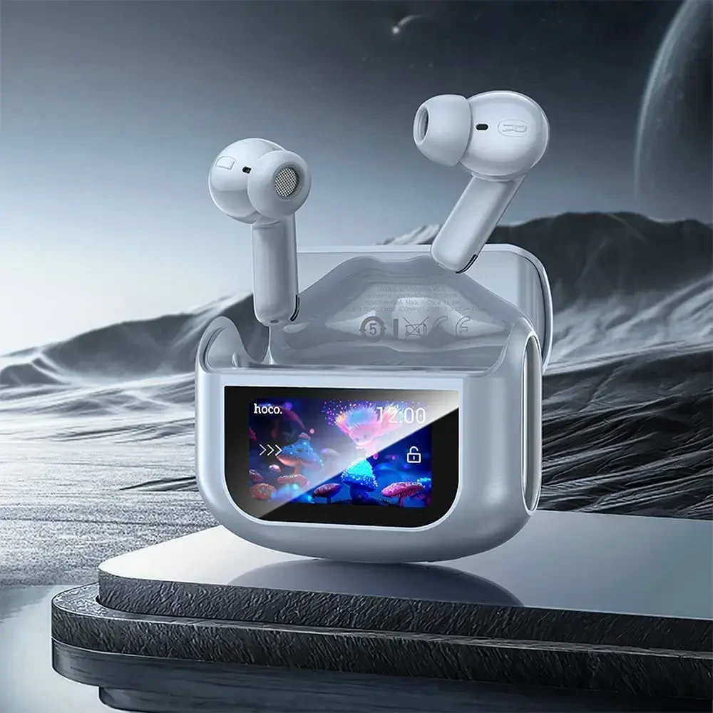 HOCO belaidės ausinės bluetooth su touch screen TWS ANC + ENC EQ21 mėlynas star