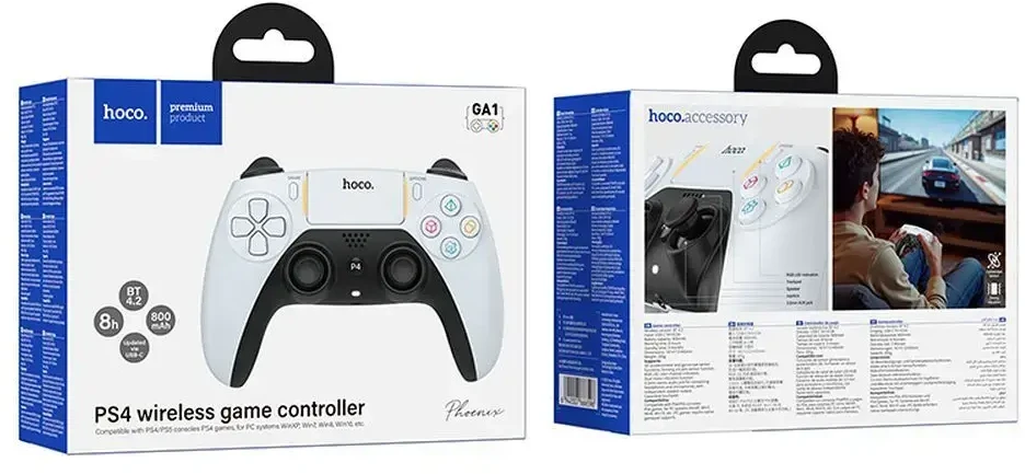 Belaidis žaidimų pultas Hoco PS4 / PC GA1 baltas