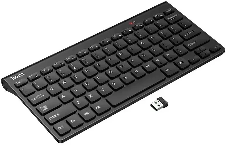 Belaidė klaviatūra 2.4G QWERT Hoco GM70 juoda