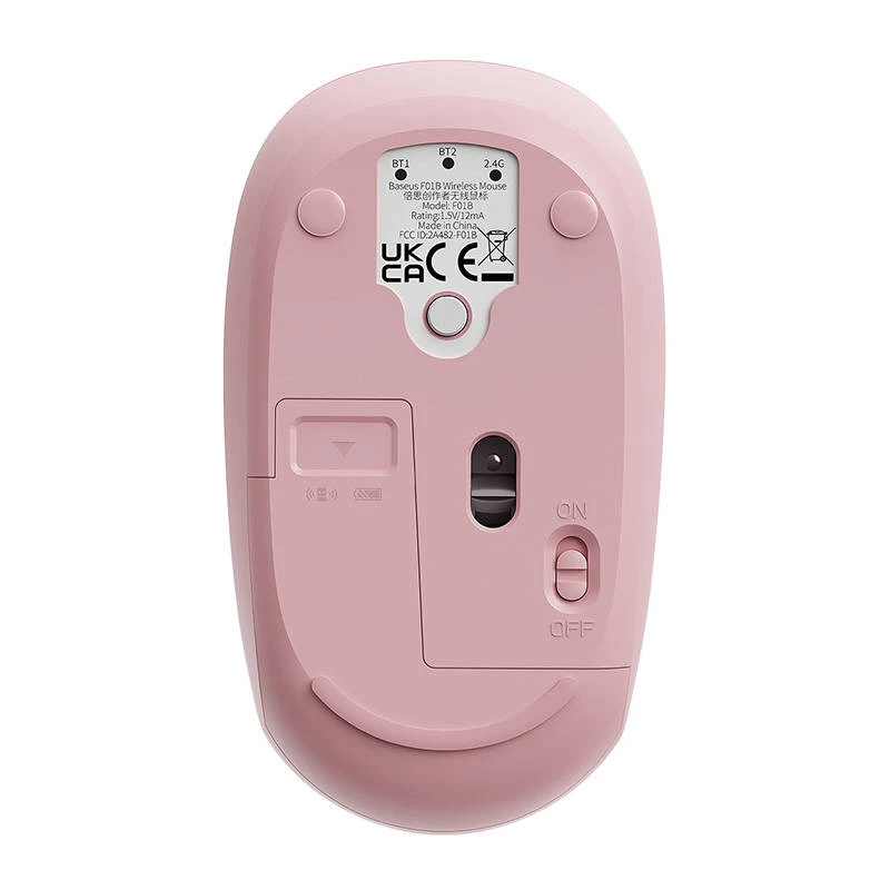 Belaidė pelė Baseus F01B Tri-mode 2.4G BT5.0 1600 DPI (rožinė)
