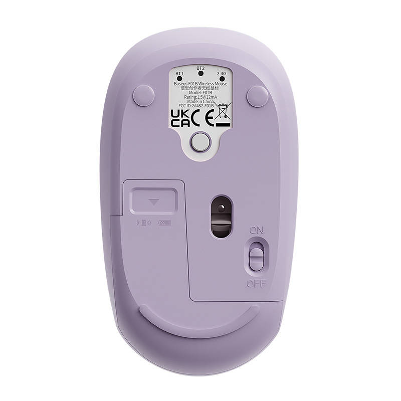 Belaidė pelė Baseus F01B Tri-mode 2.4G BT 5.0 1600 DPI (violetinė)