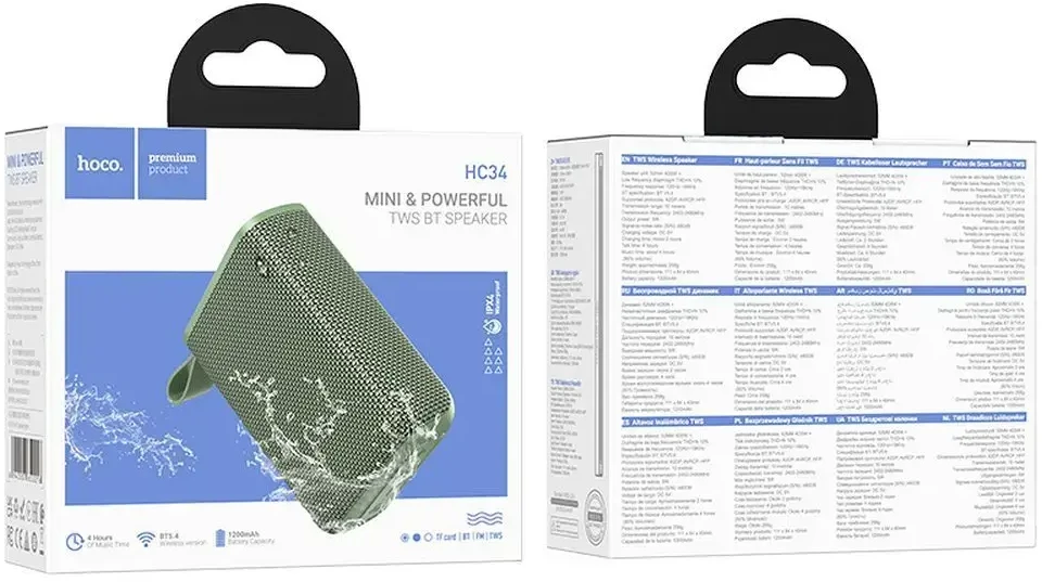 Wireless speaker 5W 1200 mAh Hoco HC34 žalias