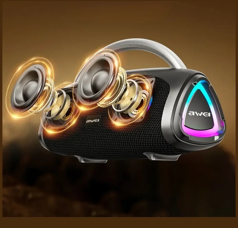Garsiakalbis belaidis AWEI KA39 100W Bluetooth 5.3 nešiojama zewnętrzny juoda
