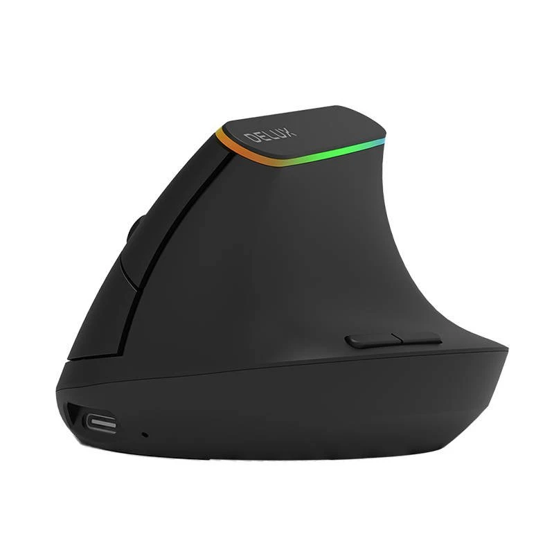 Belaidė vertikali pelė Delux M618DB BT4.0 + 2.4Ghz RGB