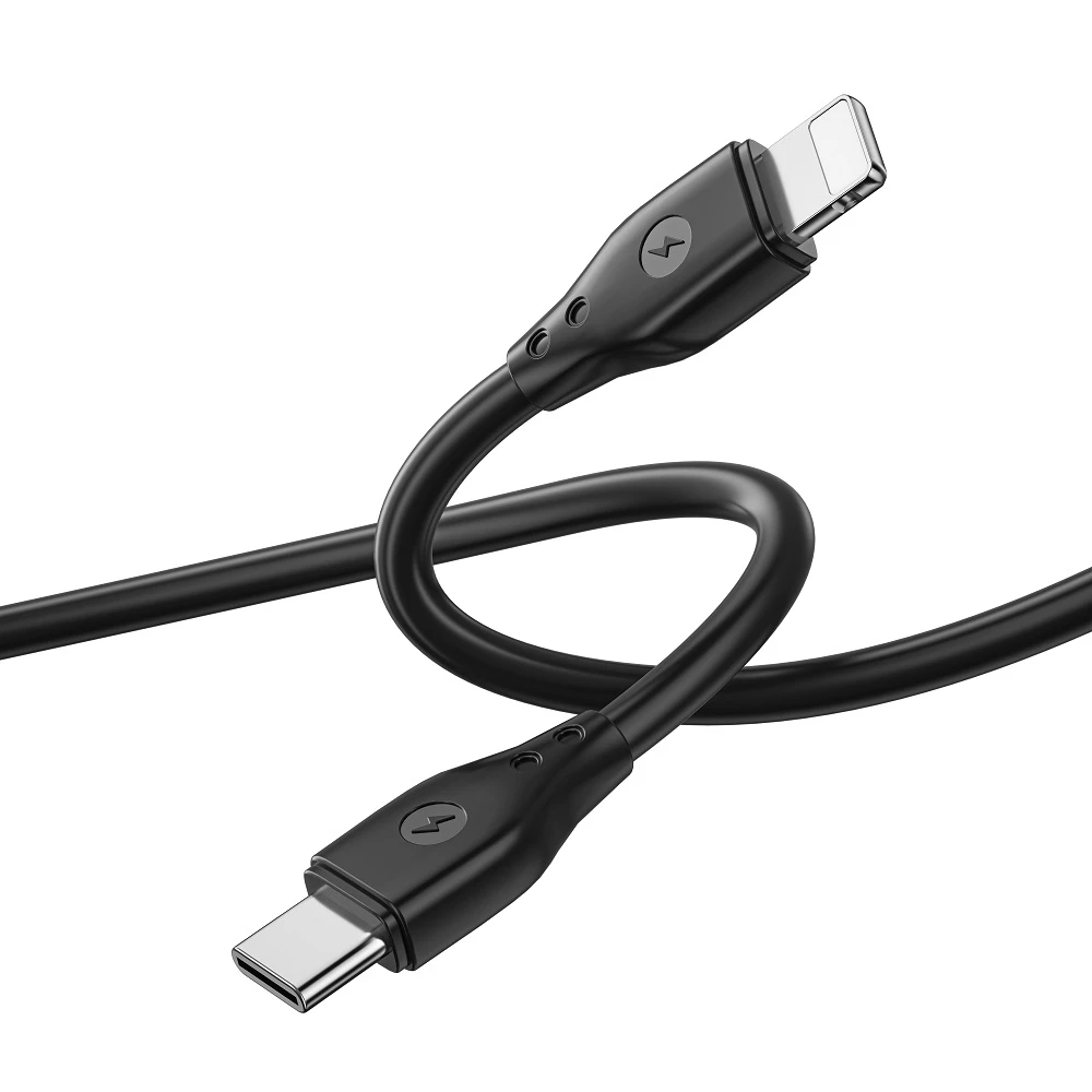 WiWU – Pioneer serijos duomenų kabelis Wi-C002 USB C iki Lightning 30W – juodas