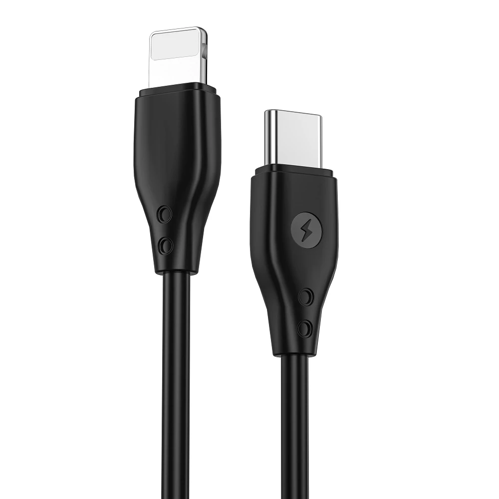 WiWU – Pioneer serijos duomenų kabelis Wi-C002 USB C iki Lightning 30W – juodas