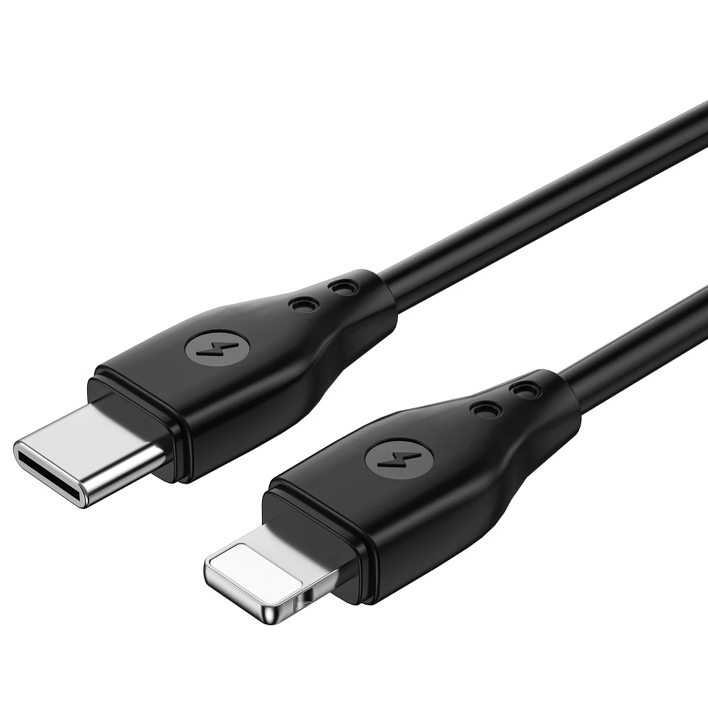 WiWU – Pioneer serijos duomenų kabelis Wi-C002 USB C iki Lightning 30W – juodas