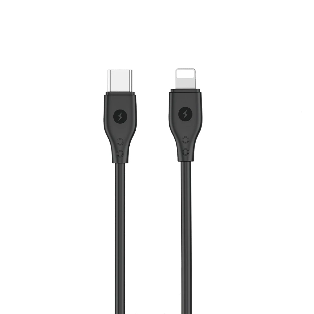 WiWU – Pioneer serijos duomenų kabelis Wi-C002 USB C iki Lightning 30W – juodas